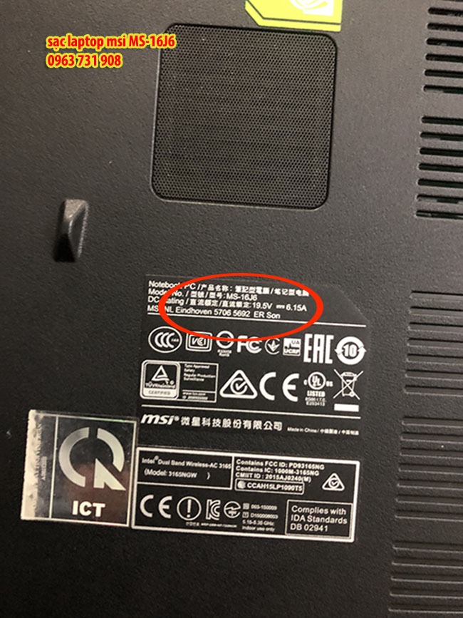 Sạc laptop MSI MS-16J6